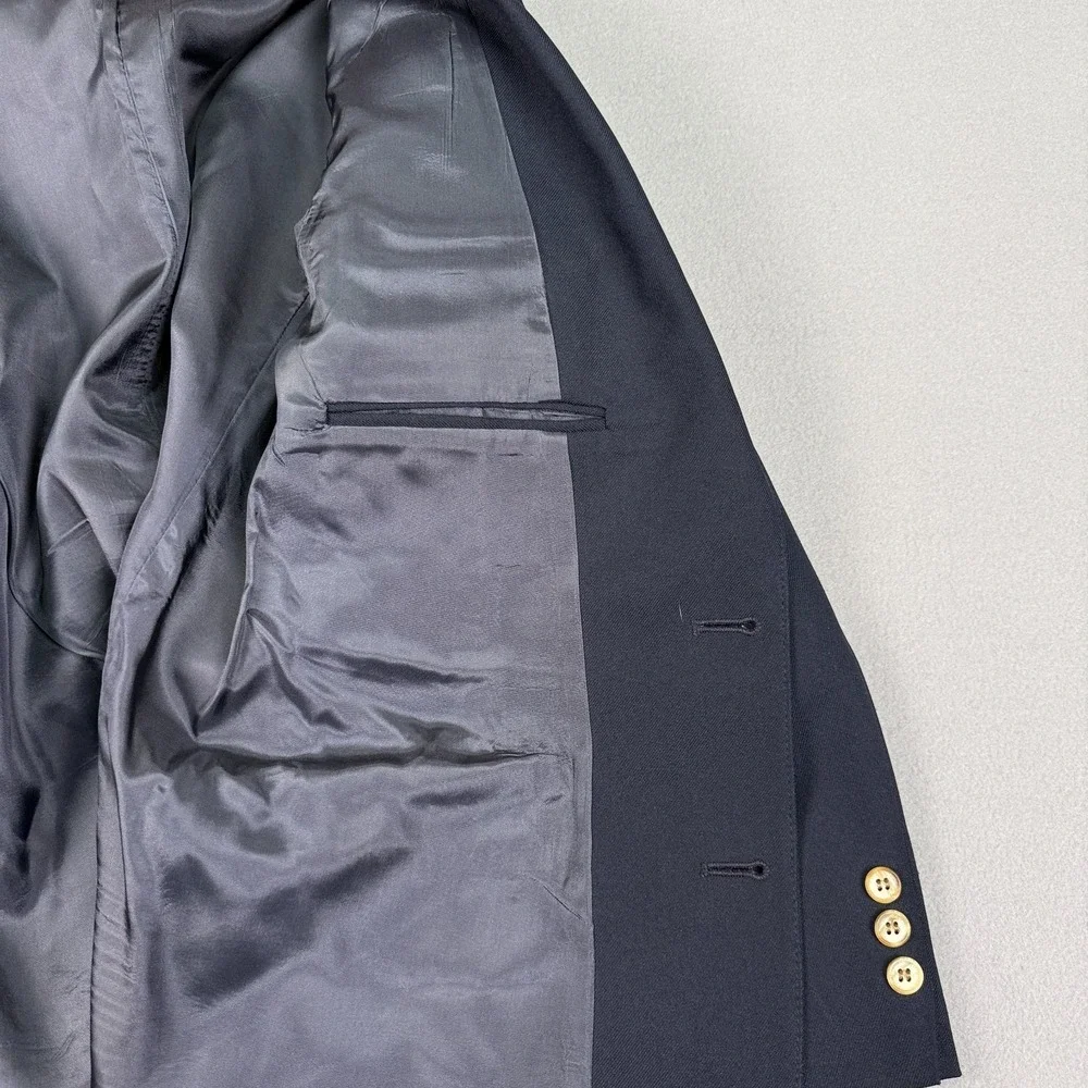 Vintage Panatela Levis Blazer Mens 40L Navy Blue Sport Coat Jacket 2 Button USA